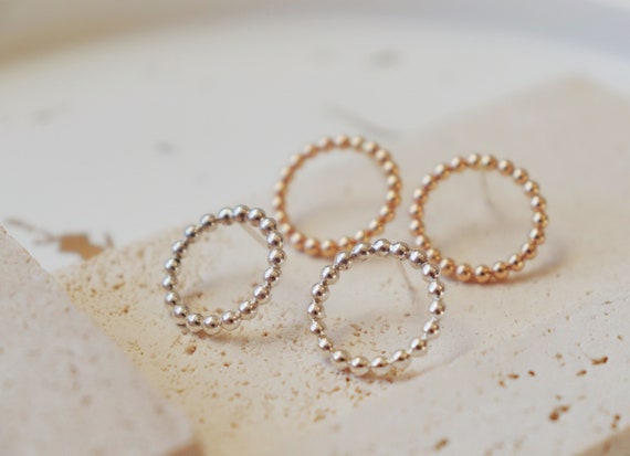 Minimally beaded Big circle studs