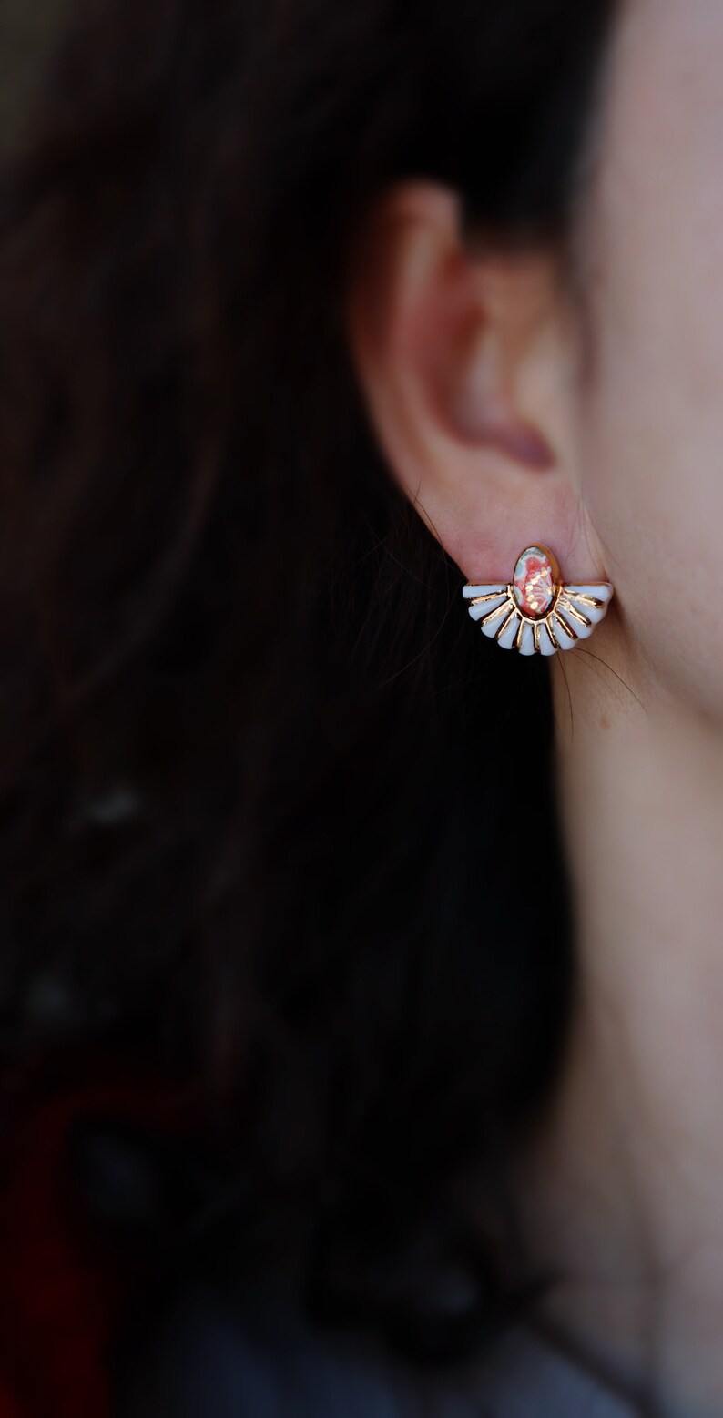 Small porxelain dangle earrings afbeelding 9