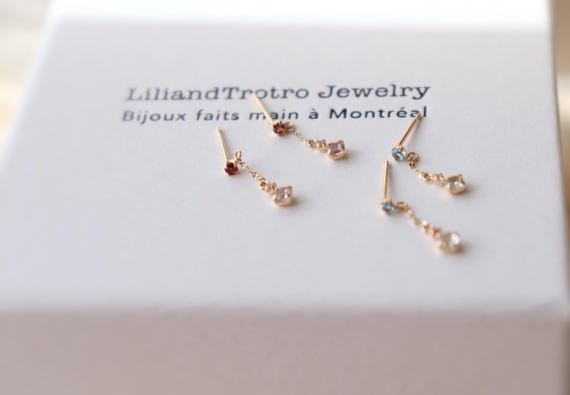 10kt Solid yellow Gold chain earrings