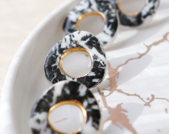 Marble  porcelain big statement  earrings