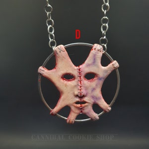 Skinned Face Necklace/Horror face Pendant/Creepy Necklace/Creepy Jewelry/Weird Jewelry/Peeled And Flayed Face Necklace. D
