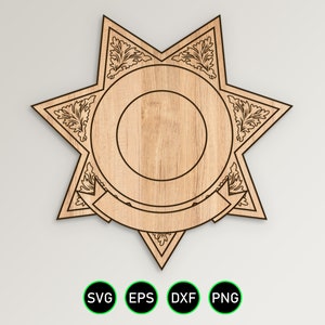 Blank 7 Point Sheriff Star V6 SVG, Sheriffs Office Deputy Badge Version ...