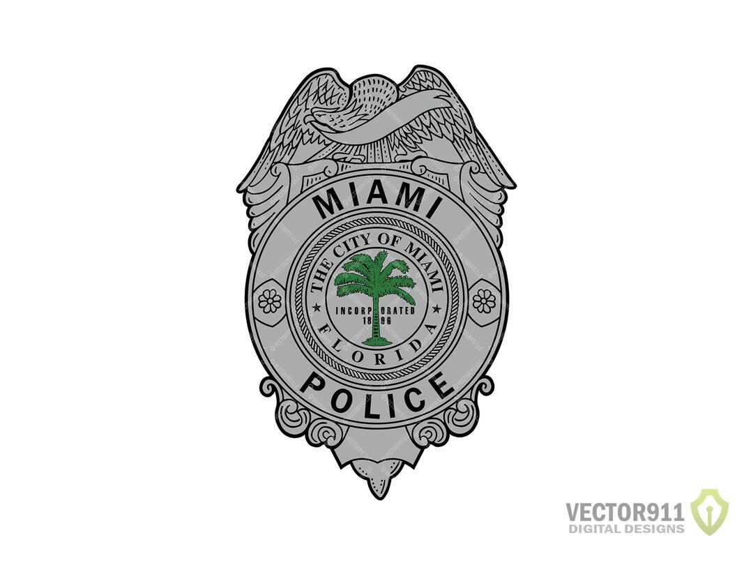 City of Miami Police Department Badge, Miami Florida Police in Svg, Eps