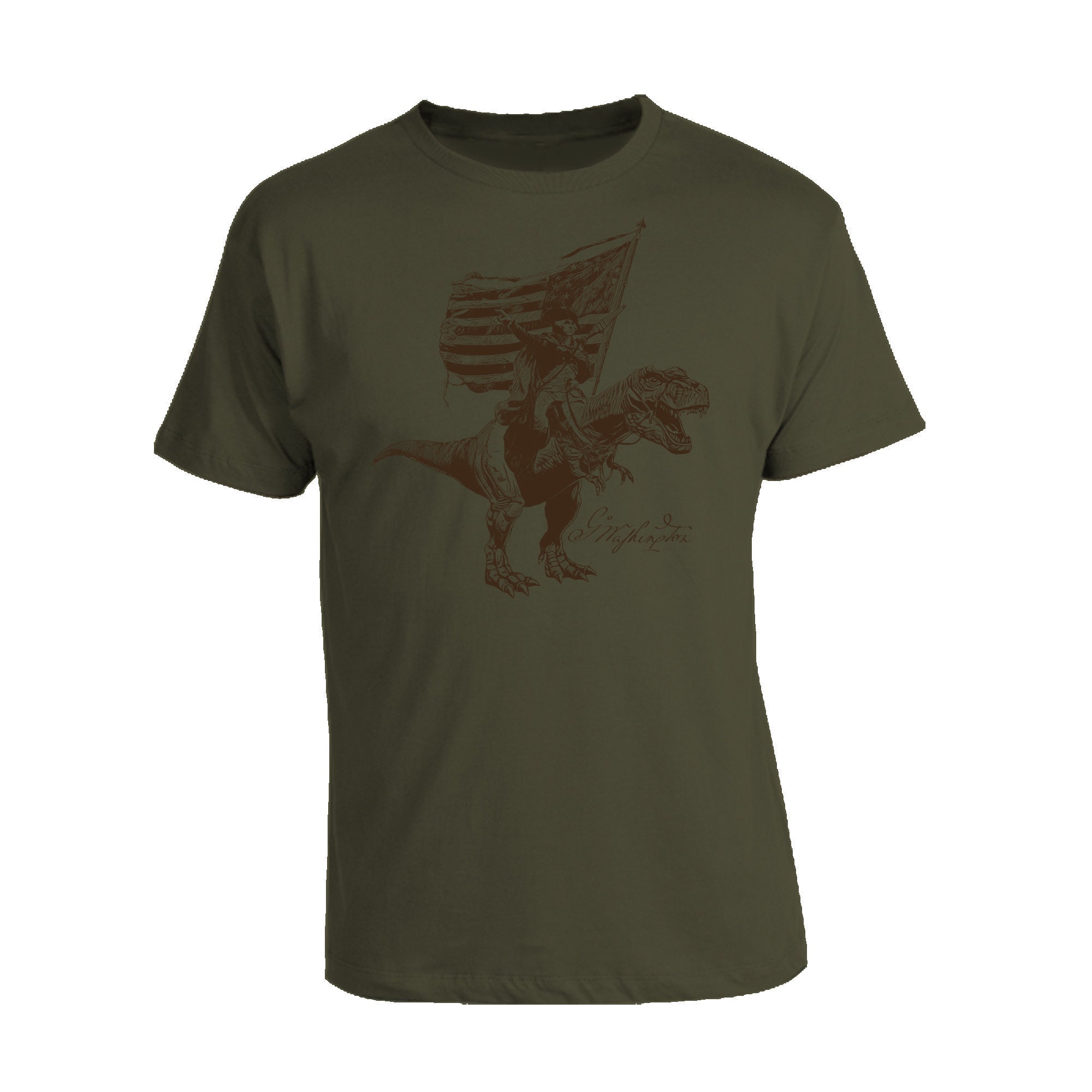 george washington on a dinosaur