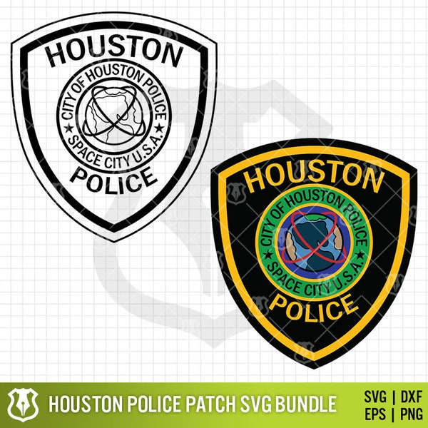 Houston Texas Police Patch Layered SVG Bundle | Houston Police Badge png Bundle | TX PD Patch Shape Clipart