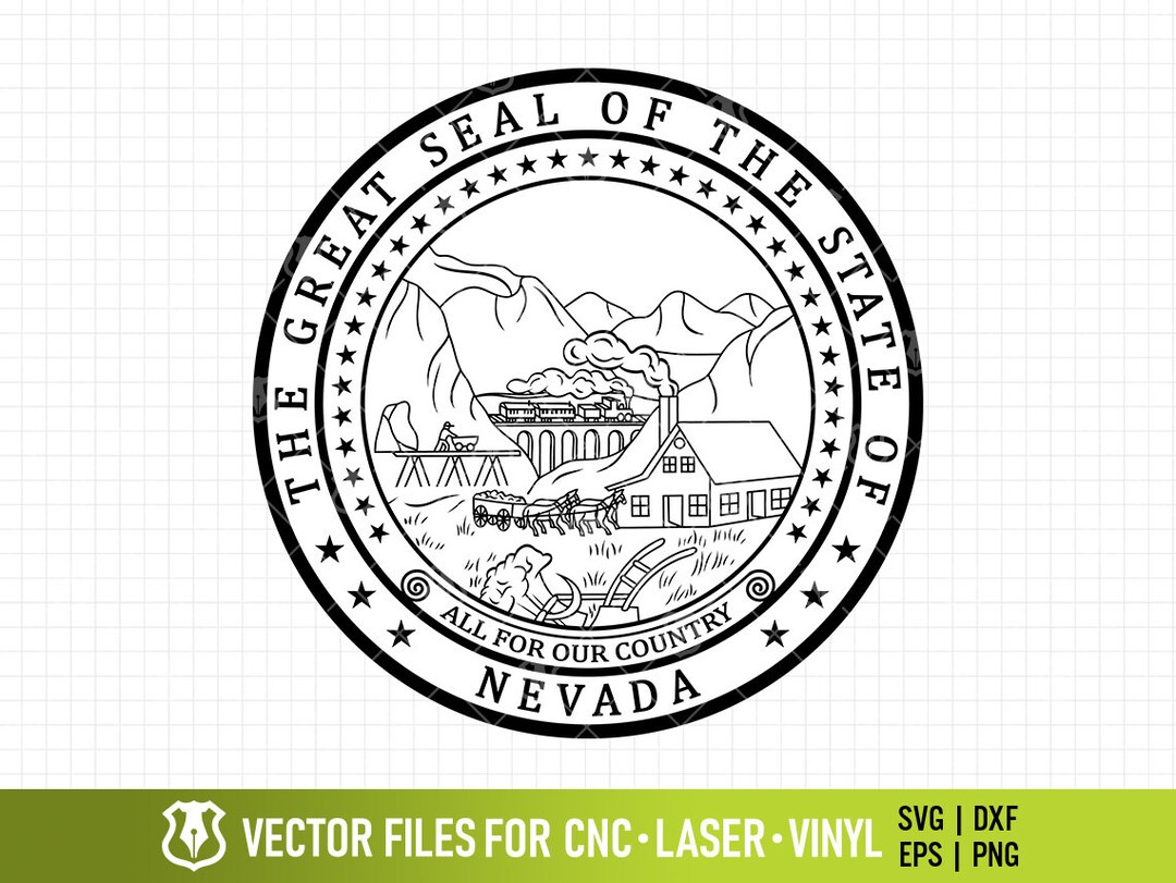 Nevada State Seal Highquality Vector Clipart for CNC & Laser Engraving