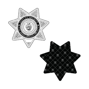 San Bernardino California Sheriff Badge SVG, Deputy Sheriff Star vector clipart for woodworking, vinyl cutting and engraving image 3