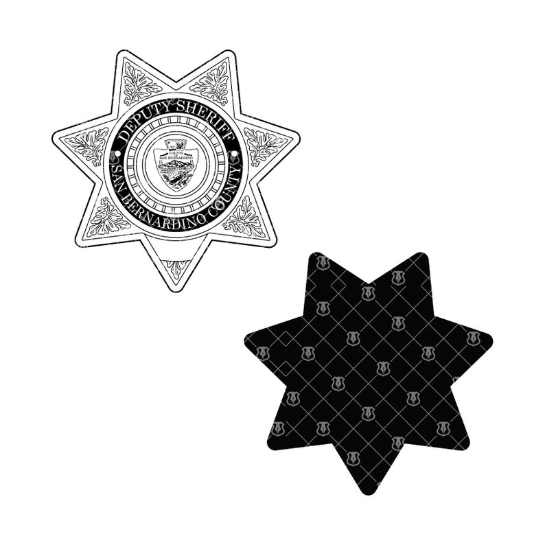 San Bernardino California Sheriff Badge SVG, Deputy Sheriff Star vector clipart for woodworking, vinyl cutting and engraving image 3