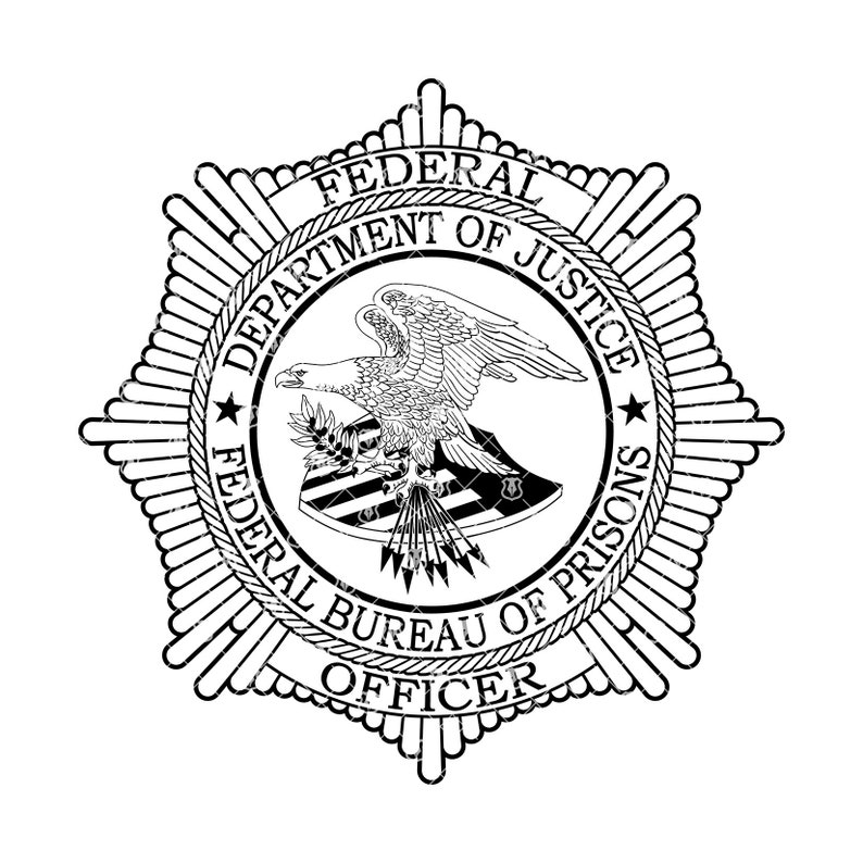 DOJ Federal Bureau of Prisons Emblem SVG, Justice Department Prisons Officer vector clipart for woodworking and engraving image 2