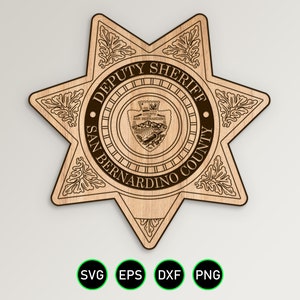 San Bernardino California Sheriff Badge SVG Deputy Sheriff Star Vector Vector911