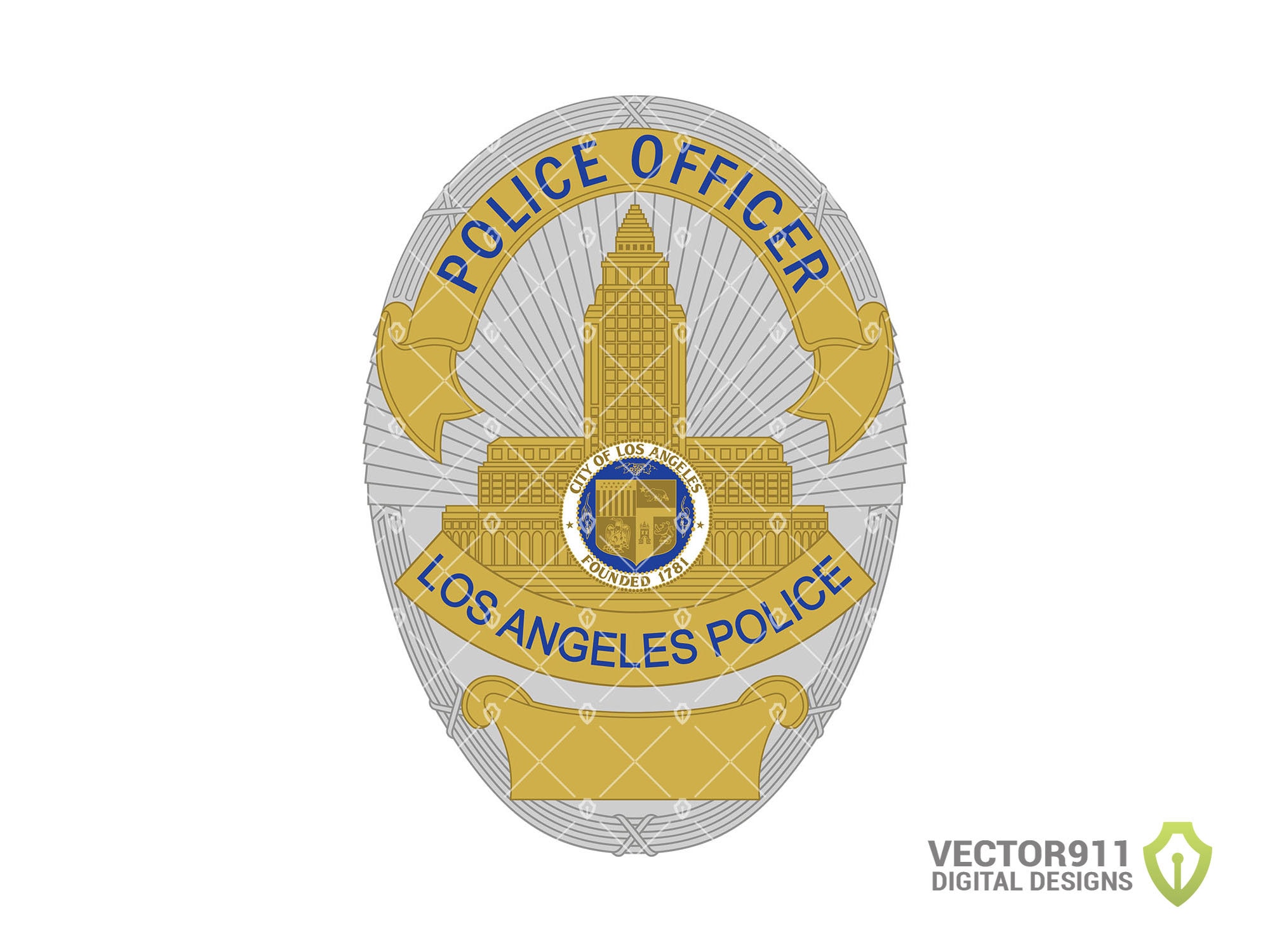 LAPD-Polizeibeamter-Abzeichen, Polizei von Los Angeles in den