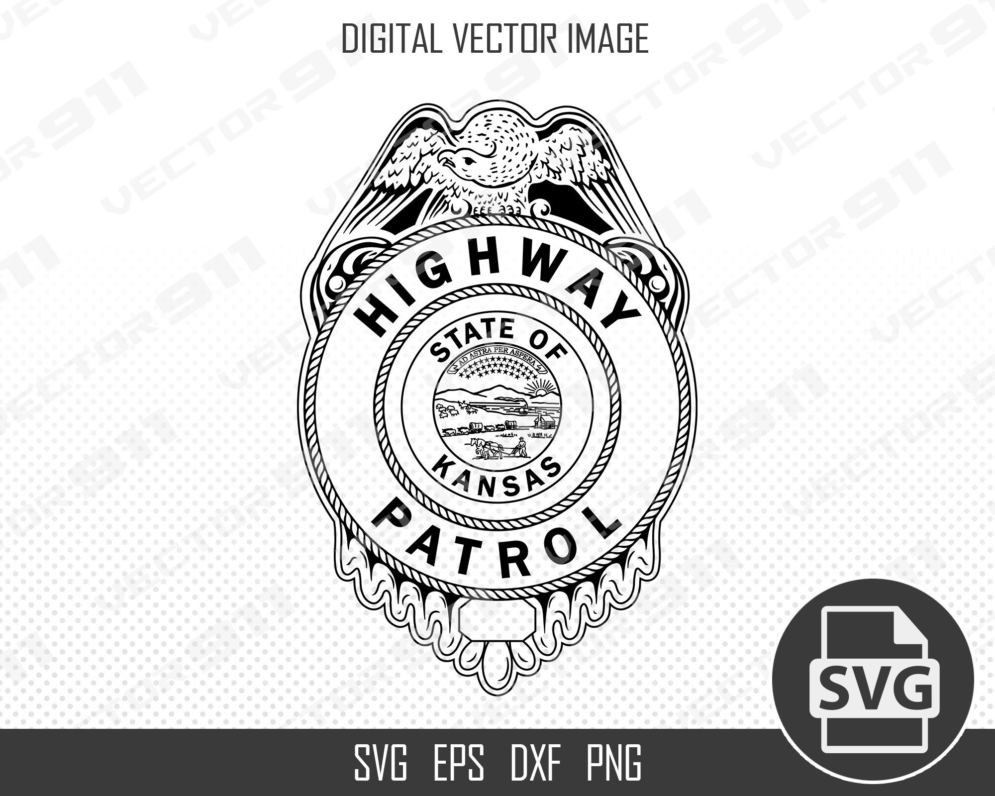 Kansas Highway Patrol Badge KS Trooper Police Officer Etsy