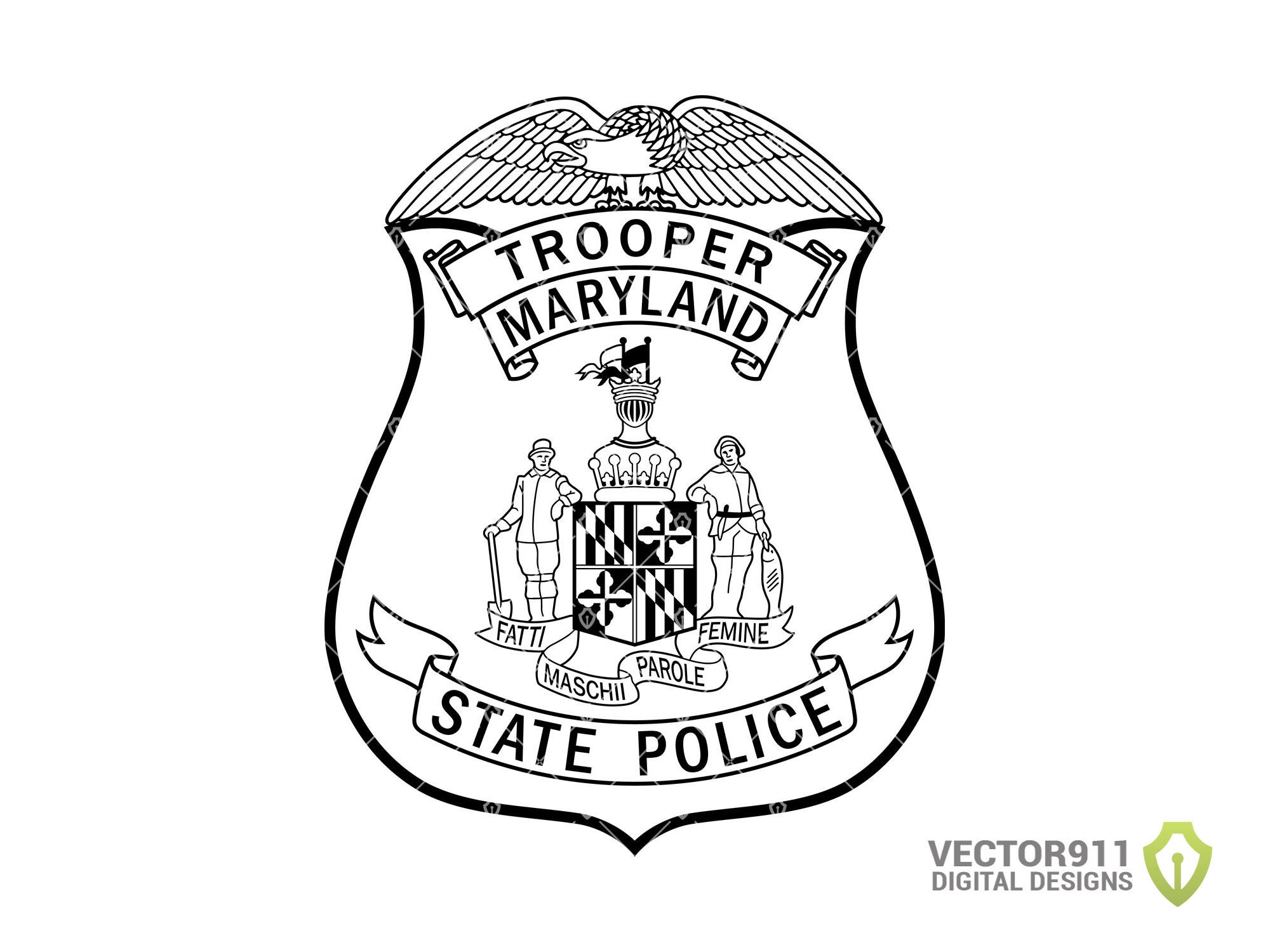 Maryland State Police Trooper Badge MD Highway Patrol Etsy