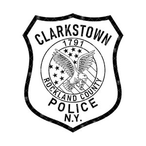 Clarkstown New York Police Patch SVG, City Police Department Officer vector clipart for woodworking, vinyl cutting and engraving image 2