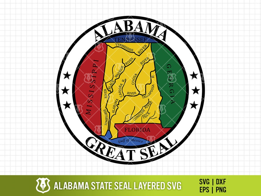 Alabama State Seal, Great Seal State of AL Logo Digital Vector .eps ...