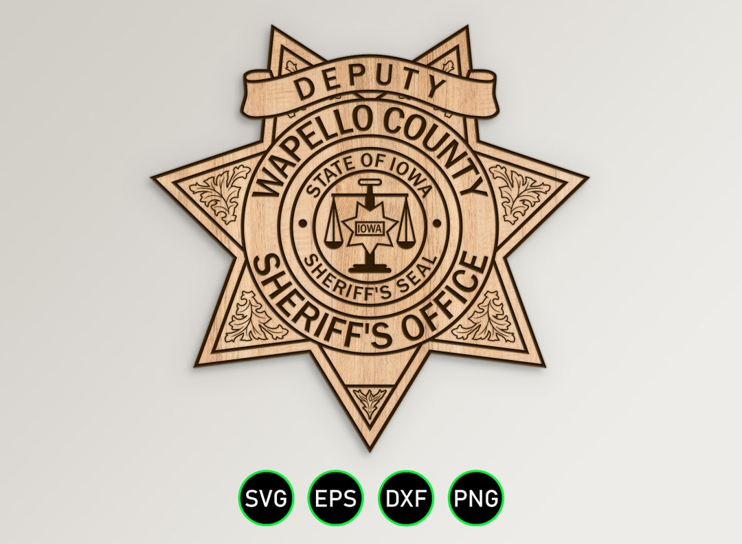 Wapello County Iowa Sheriff Badge SVG, Deputy Sheriff's Office Star