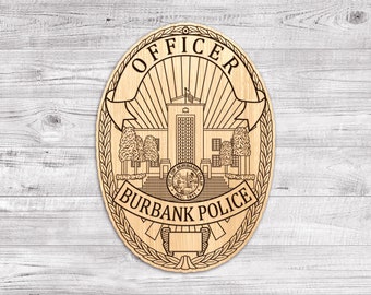 Burbank California Police Badge SVG - High-Quality Police Department Vector Clipart for CNC, Laser, and Vinyl Cutting