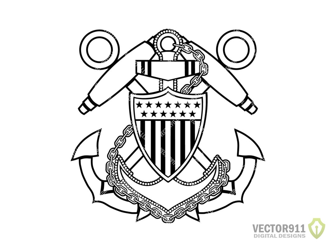 Coast Guard BMC Emblem Boatswains Mate Chief Anchor Cog Wheel Etsy