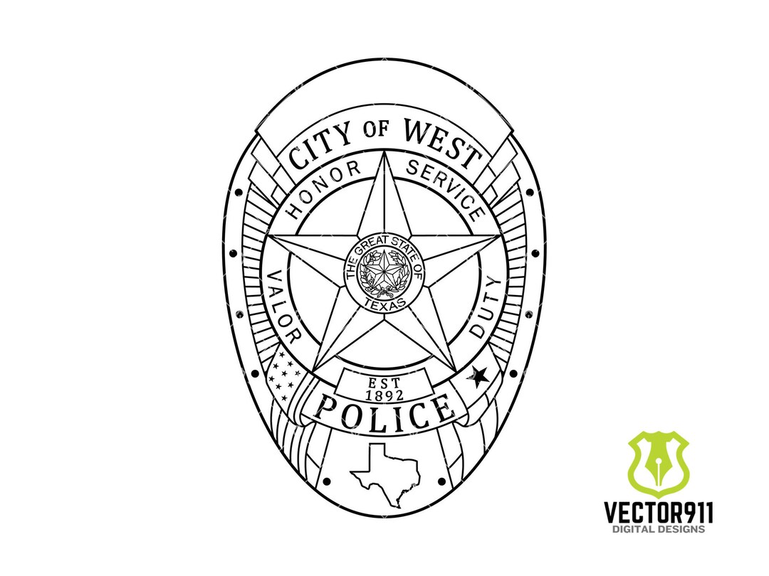 City of West Texas Police Department Badge TX Law (Download Now) Etsy
