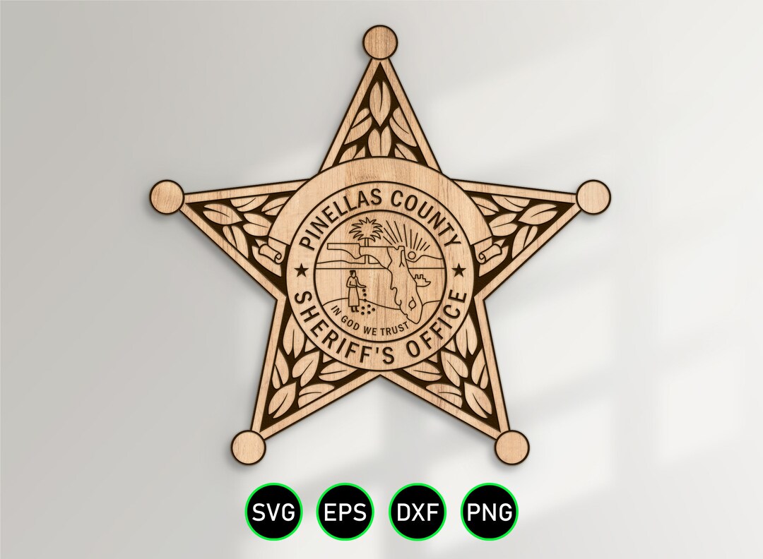 Pinellas Florida Sheriff Badge SVG, County Sheriff's Office Star Vector