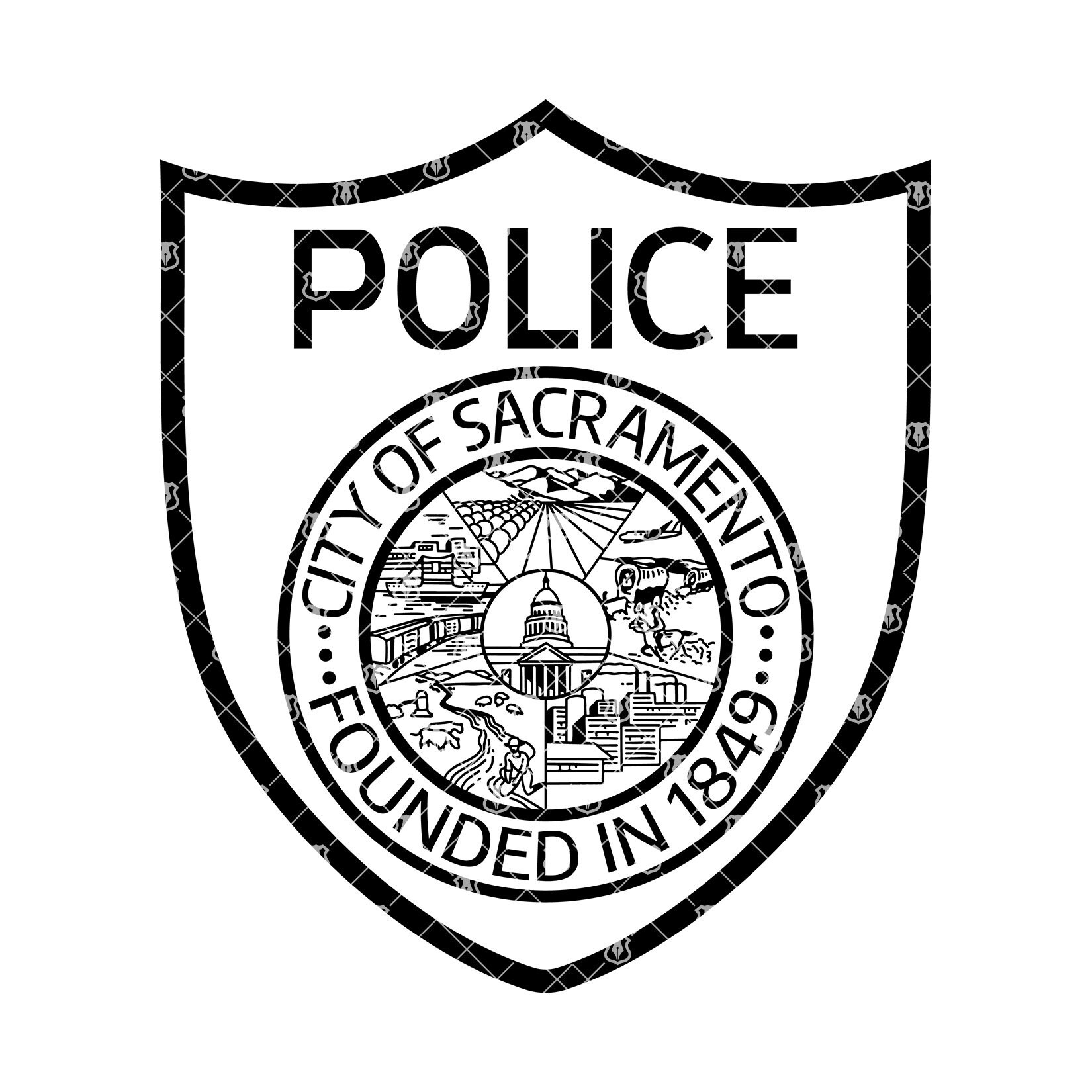 SACRAMENTO POLICE DEPARTMENT SHOULDER PATCH: Standard, Size Large