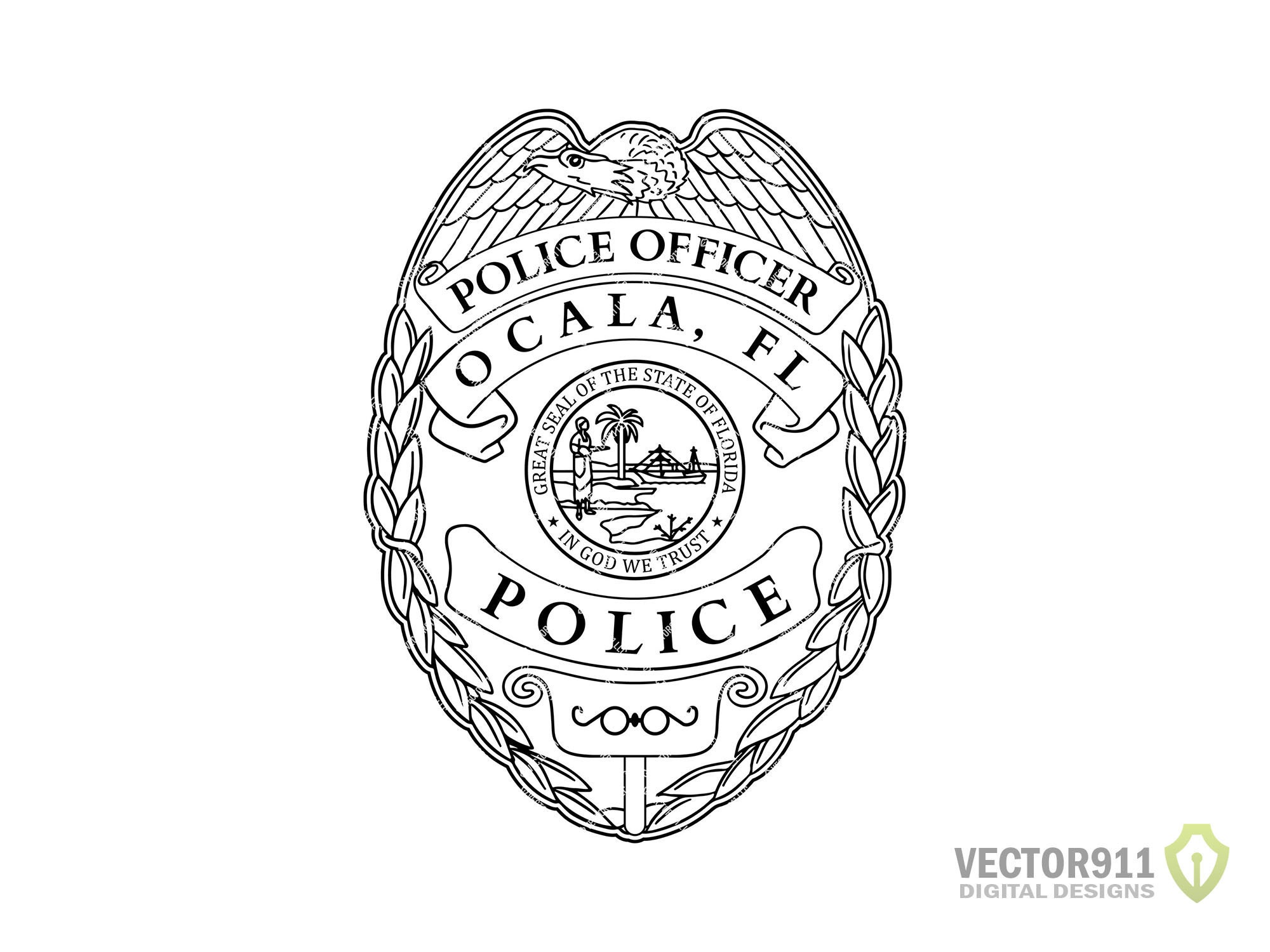 Police Officer Badge Coloring Page