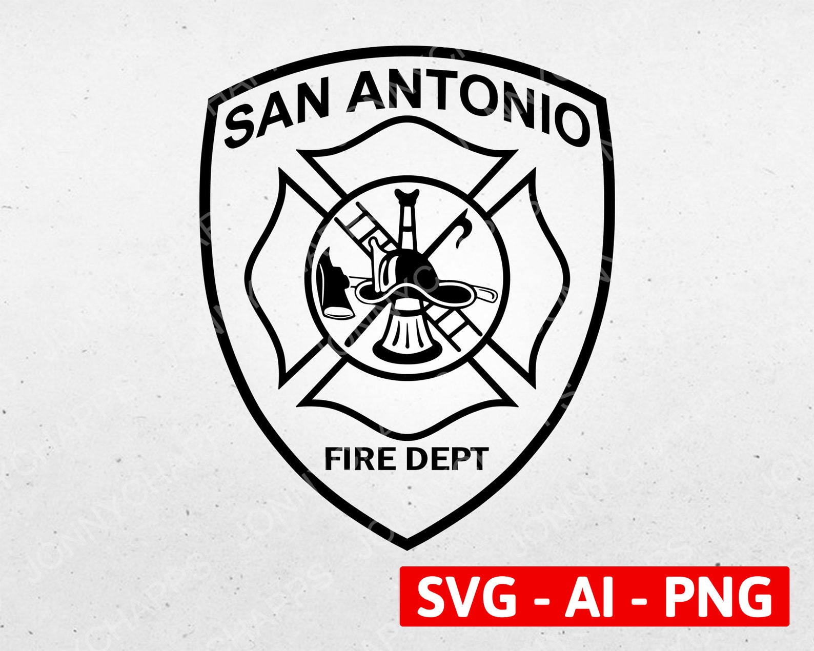 San Antonio Texas Fire Department Logo City of San Antonio TX - Etsy