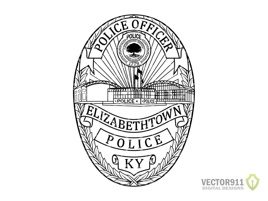 Elizabethtown KY Police Department Badge, Kentucky City Law Enforcement