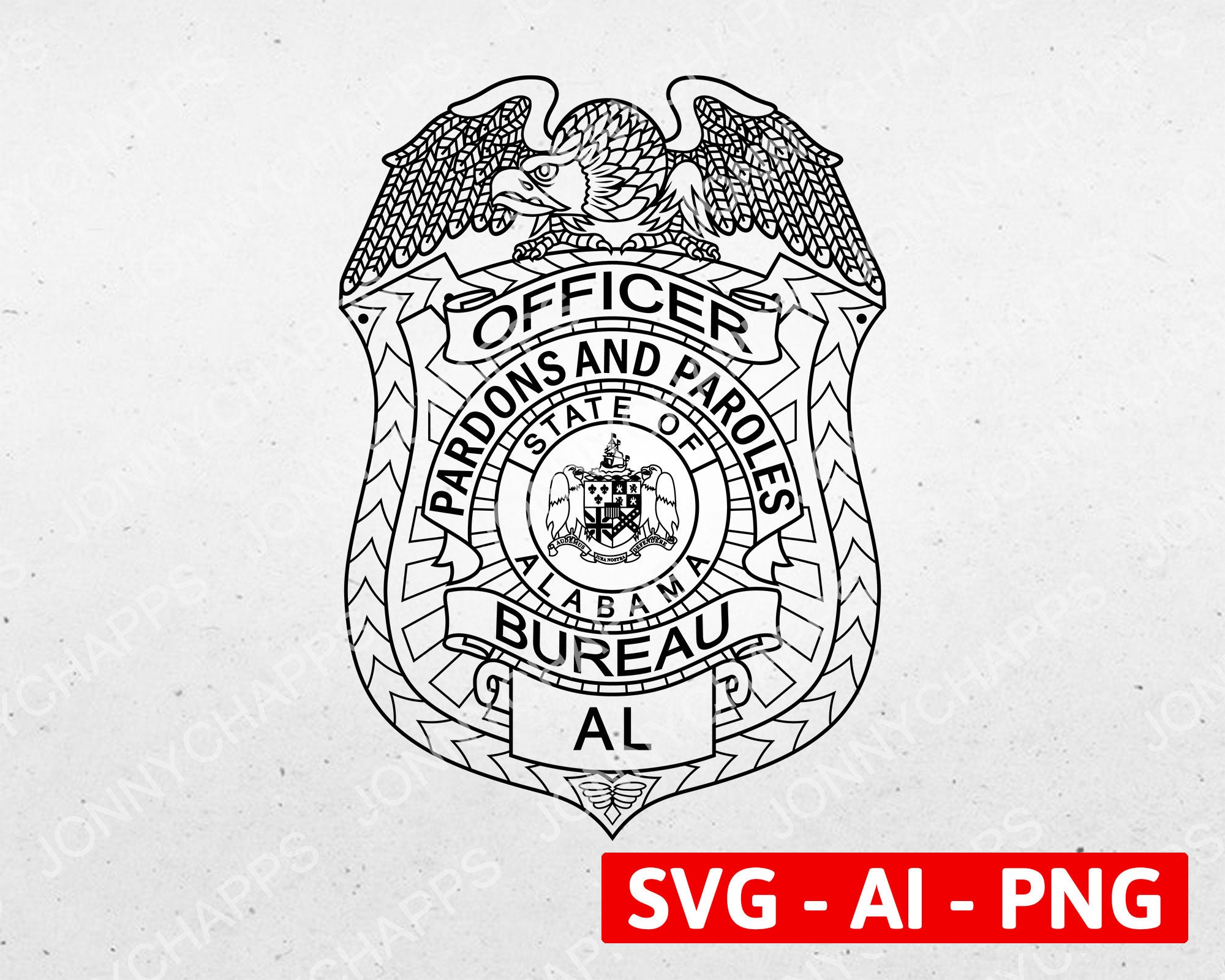 Alabama Pardons and Paroles Bureau Badge AL Probation Prisons Etsy