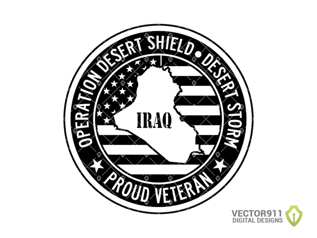 Operation Desert Shield Desert Storm Irag Veteran Logo Armed Etsy