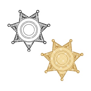 Blank 7 Point Star Badge 7P01 Layered SVG Image Police - Etsy