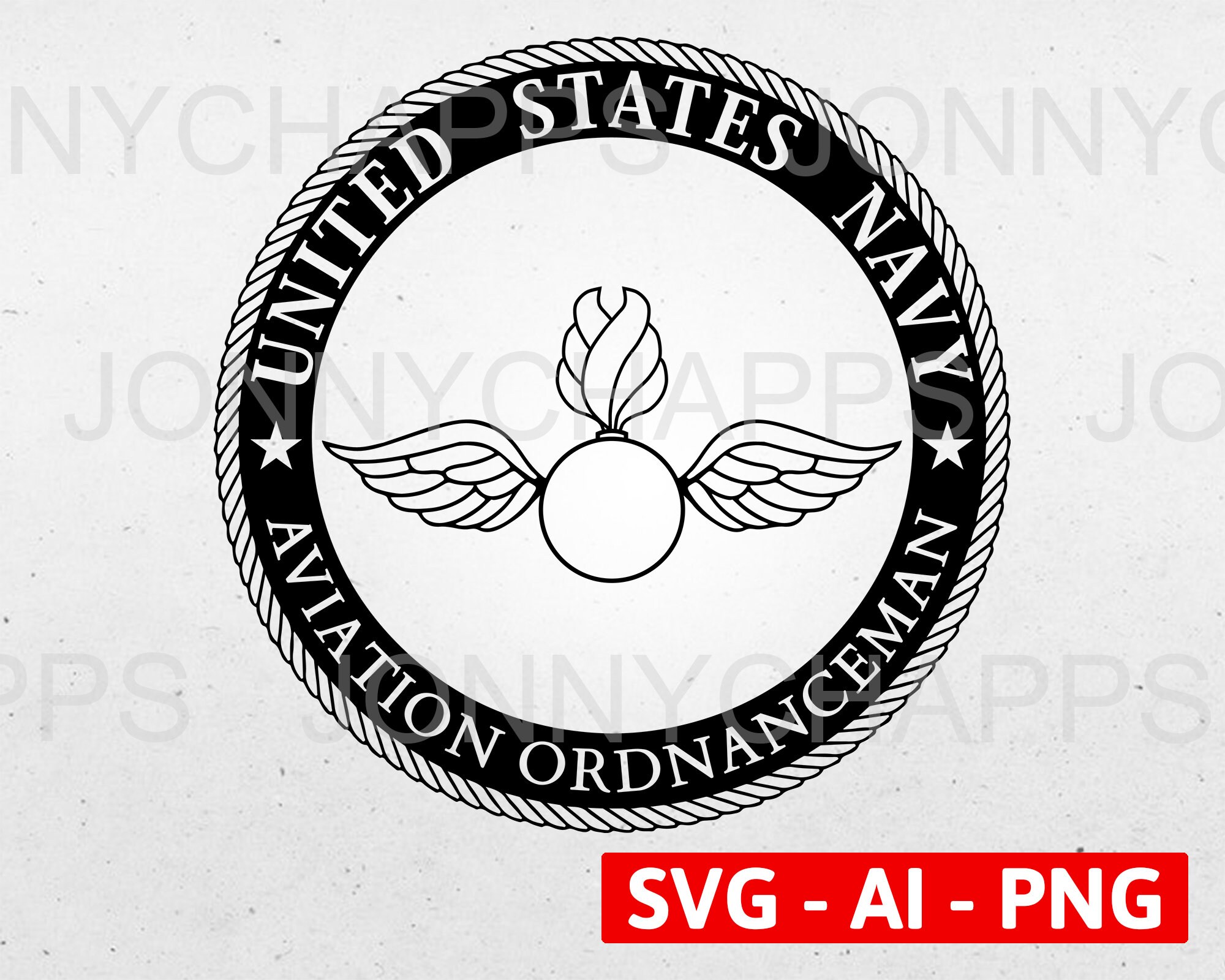 US Navy Aviation Ordnanceman AO Rating Badge Seal Digital Etsy