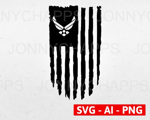 Download Us Air Force Usaf Airforce Logo Distressed Usa American Flag Etsy