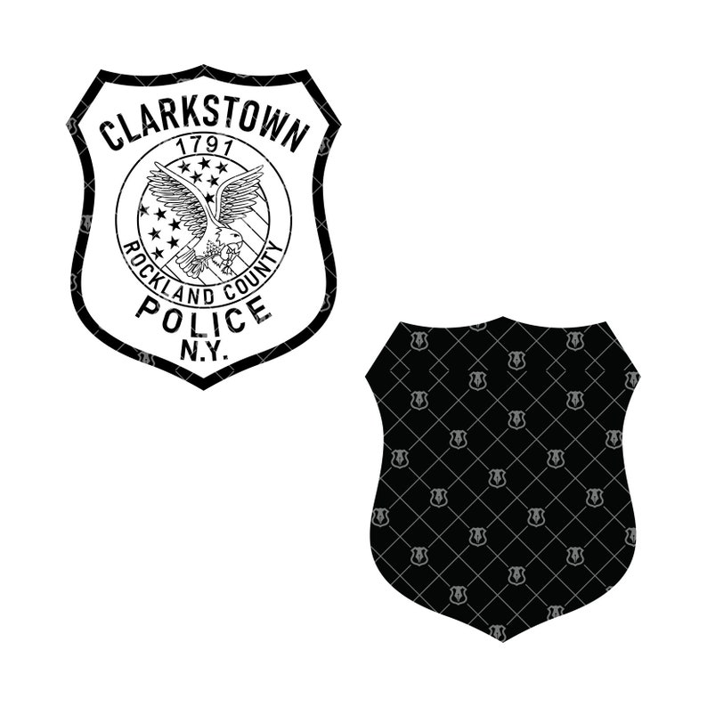 Clarkstown New York Police Patch SVG, City Police Department Officer vector clipart for woodworking, vinyl cutting and engraving image 3