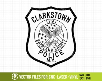 Clarkstown New York Police Patch SVG - Police Department Officer Patch Clipart Vector Files for CNC, Laser, and Vinyl Cutters