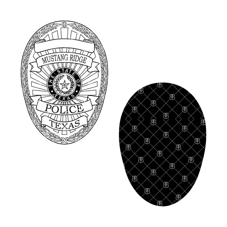 Mustang Ridge Texas Police Department Badge, TX Police Officer Logo Seal Digital Vector .eps, .svg, .png, .dxf image 3