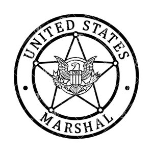 US Marshals Badge SVG, Marshals Service USMS clipart vettoriali per la lavorazione del legno, il taglio di vinile e la personalizzazione dell'incisione immagine 2