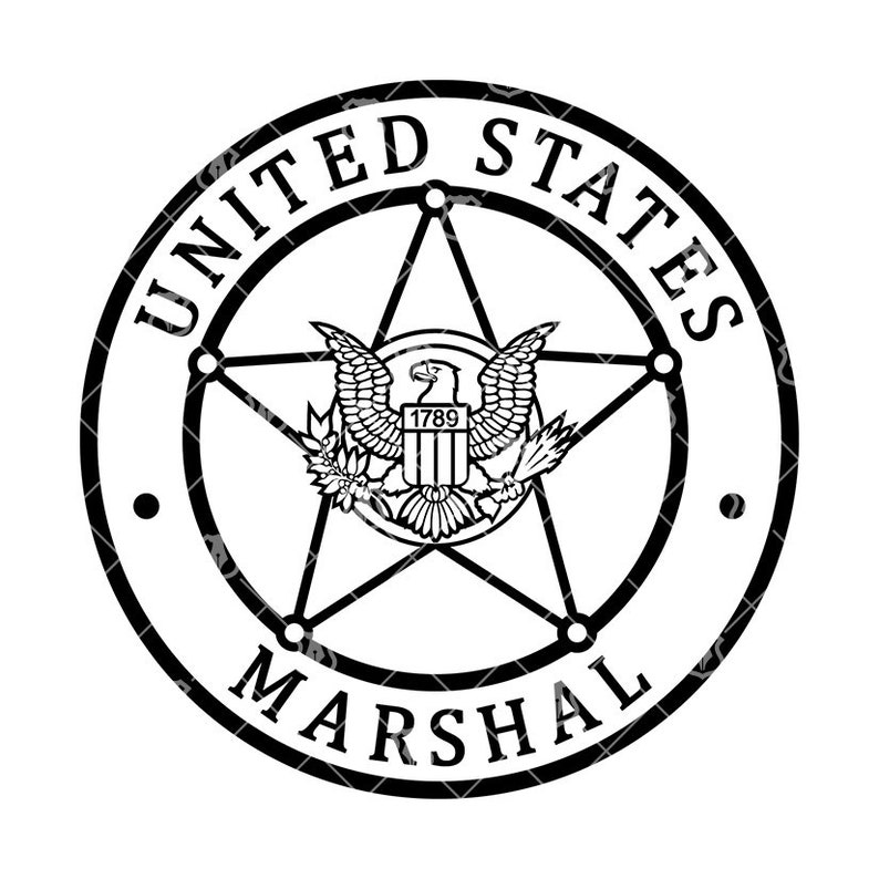 US Marshals Badge SVG, Marshals Service USMS clipart vettoriali per la lavorazione del legno, il taglio di vinile e la personalizzazione dell'incisione immagine 2