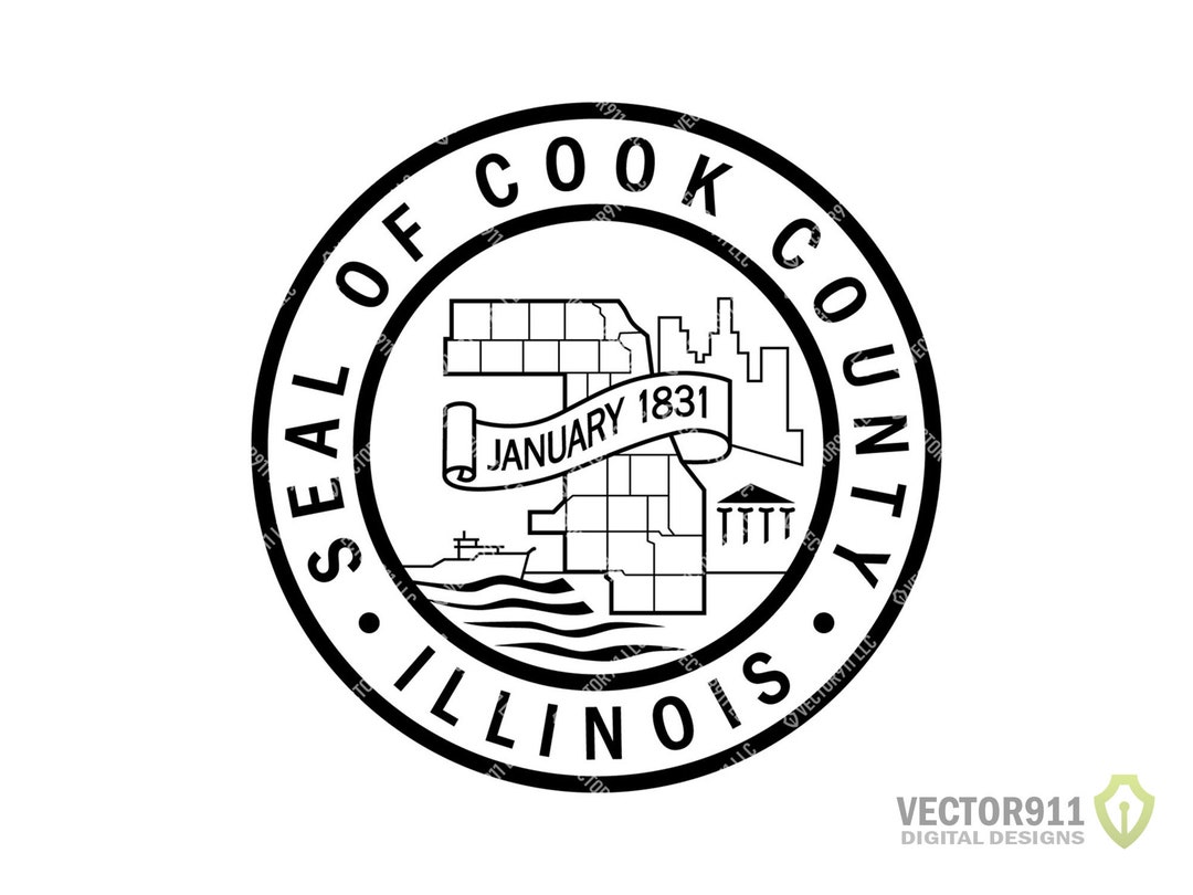 Cook County Illinois Seal Cook IL County Seal Emblem Logo Etsy