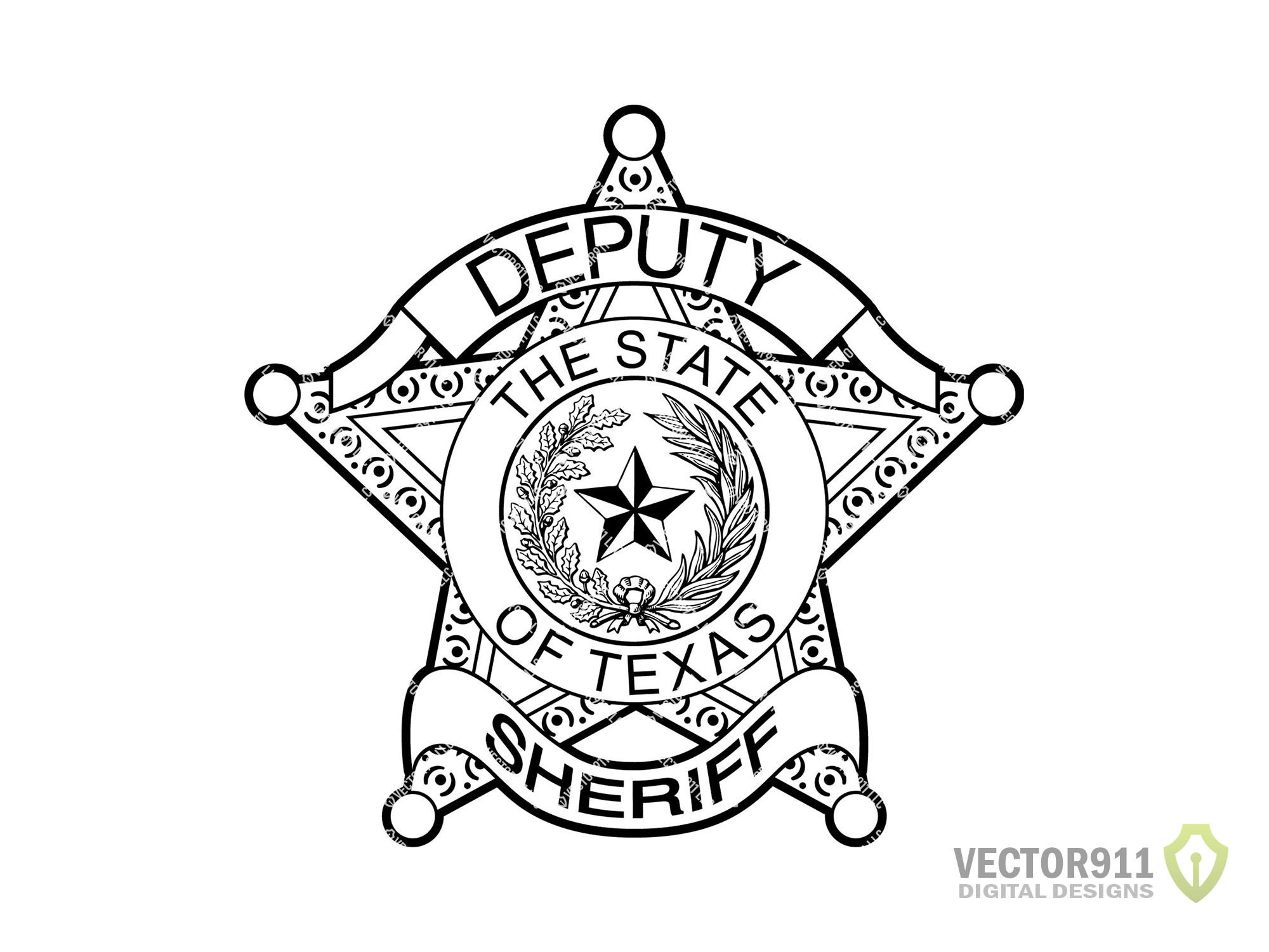 Texas Deputy Sheriff Badge Blank Police Badge Logo County Etsy
