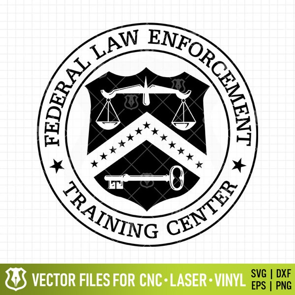 Federal Law Enforcement Training Center Logo, FLETC Badge, Police Training Center Seal Digital Vector