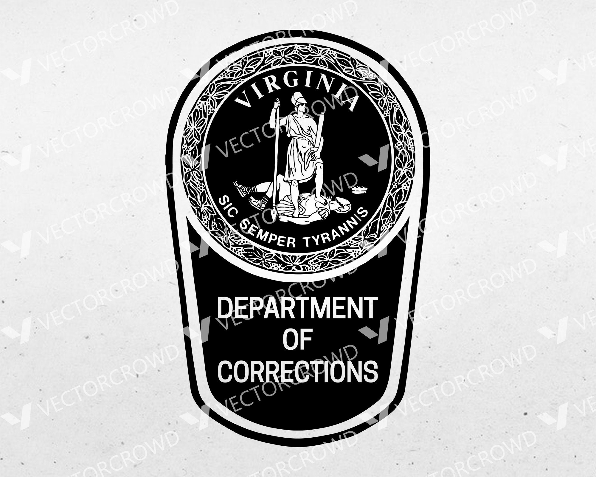 Virginia department of corrections logo insignia digital etsy