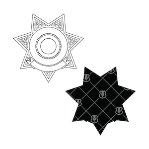 Seven Point Star Badge V12 SVG, Blank Sheriff Police Shield Design ...