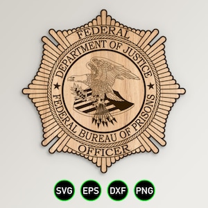 DOJ Federal Bureau of Prisons Emblem SVG Justice Department Prisons Officer Vector Vector911