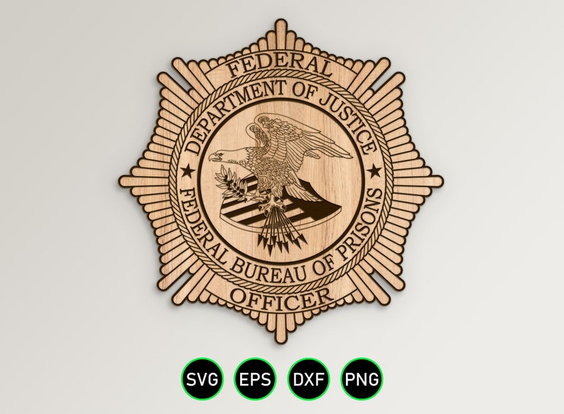 DOJ Federal Bureau of Prisons Emblem SVG Justice Department Prisons Officer Vector Vector911