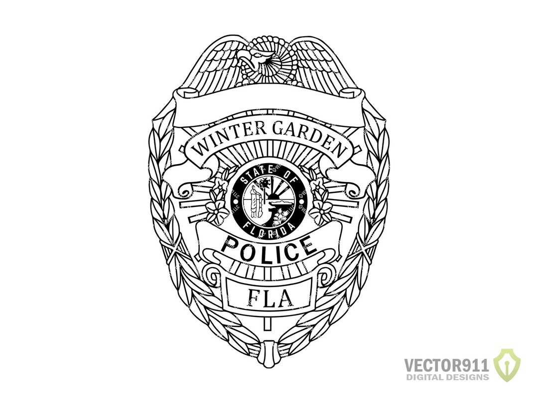 Winter Garden Florida Police Department Badge, FL City Law Enforcement