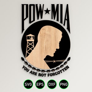 National League of Families POW/MIA Flag svg, American Prisoners and Missing in War vector clipart for woodworking and engraving