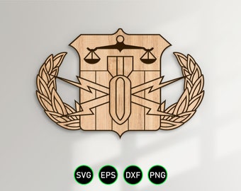 Bomb Squad HDT Badge SVG, Hazardous Devices Technician EOD vector clipart voor houtbewerking, vinyl snijden en graveren