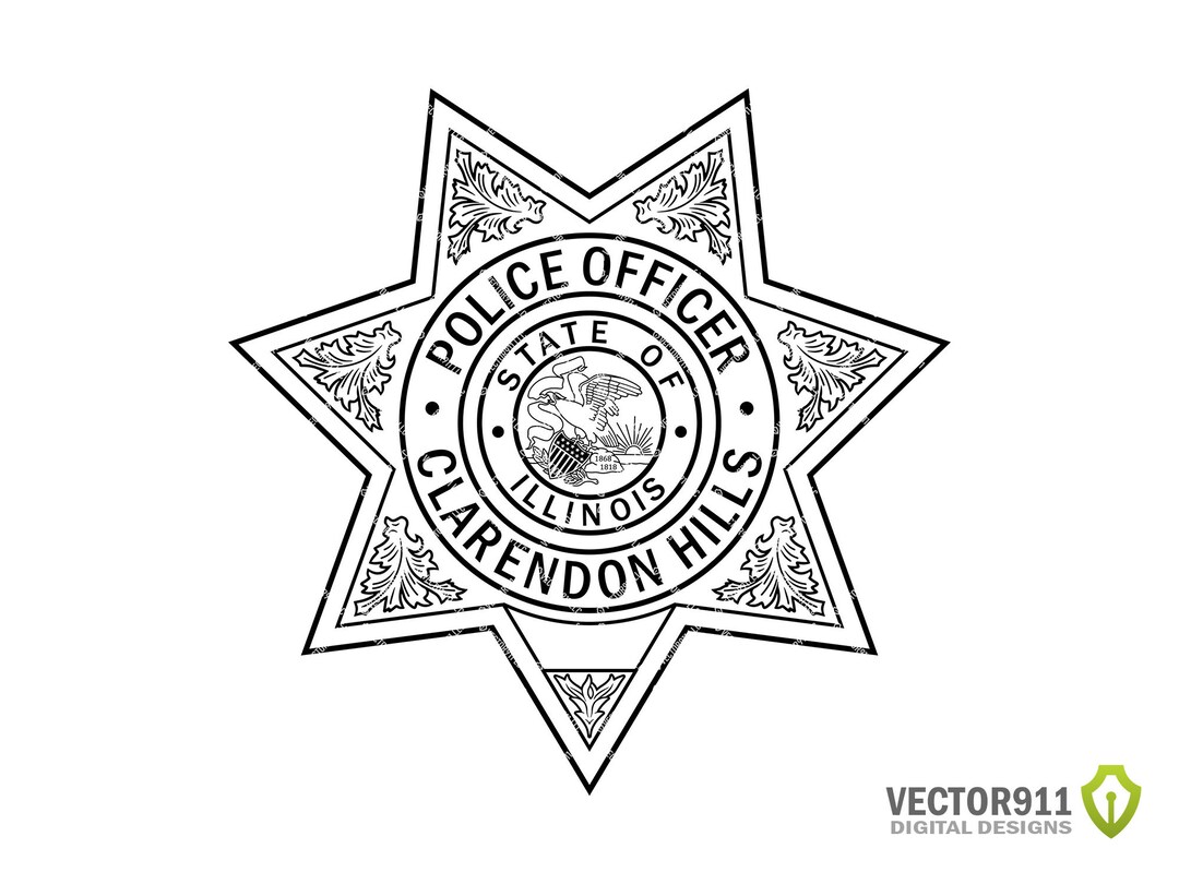 Clarendon Hills Illinois Police Officer Badge IL City Law Etsy