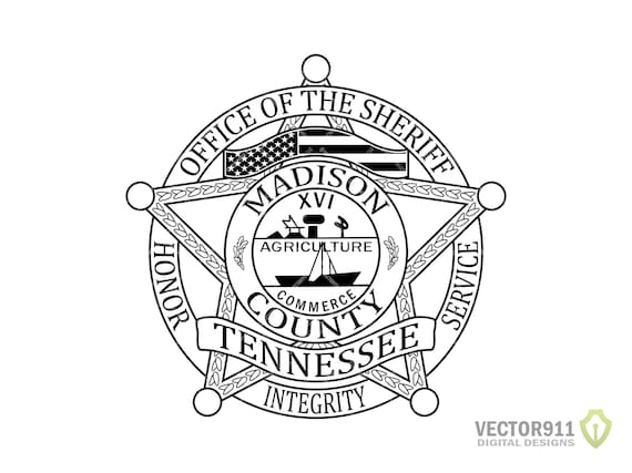 Madison County TN Sheriff's Department Badge, Tennessee Law Enforcement  Police Logo Insignia Digital Vector .ai, .svg, .png